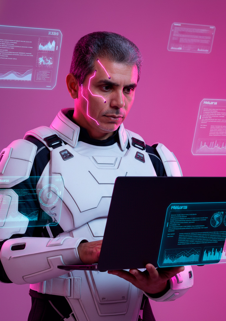 Composição visual criativa desenvolvida para projeto de branding digital