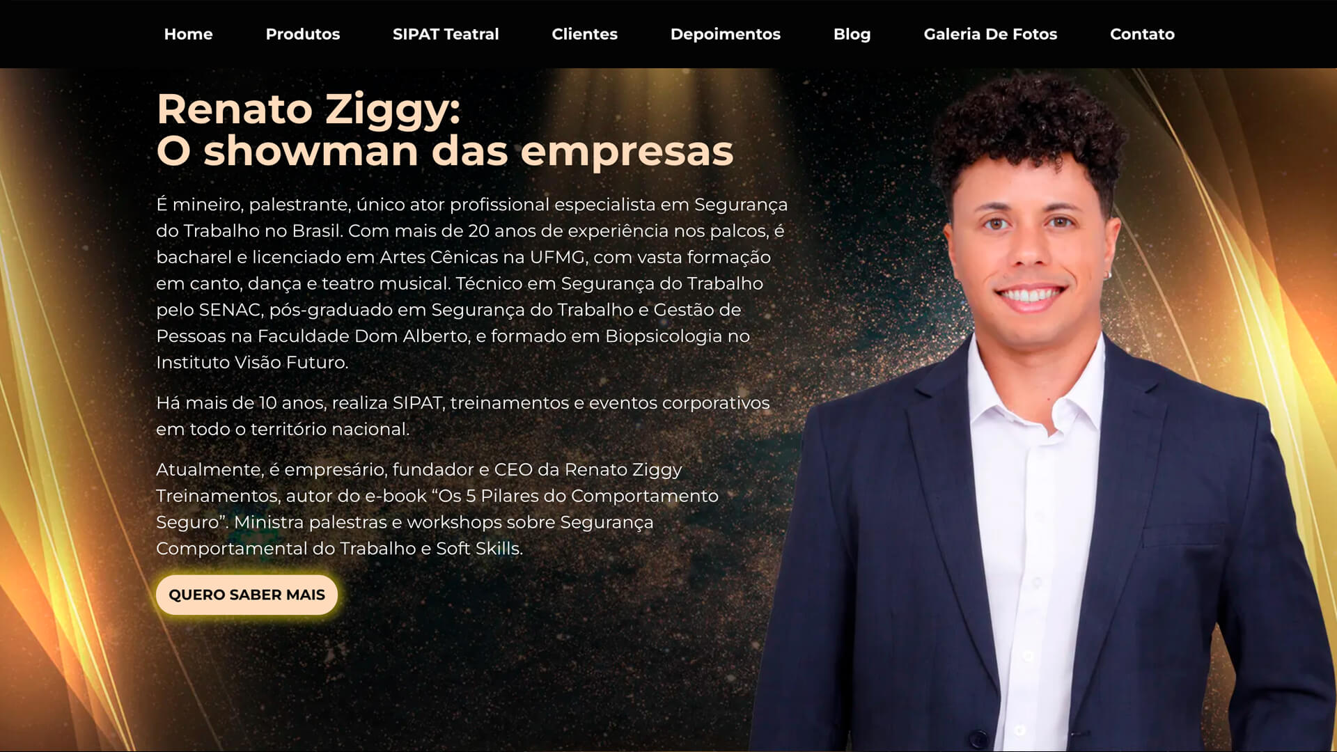Landing page em WordPress criada para palestras
