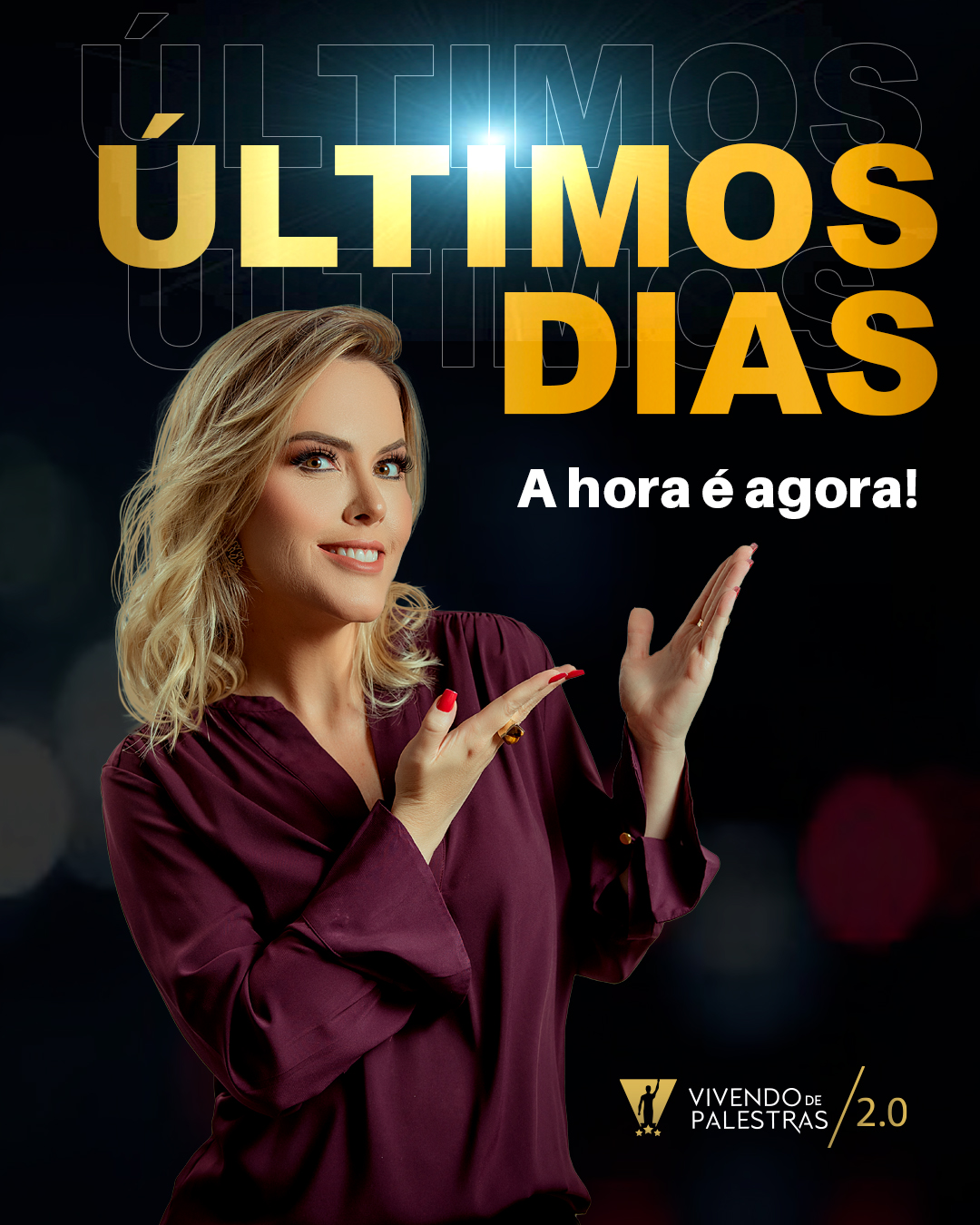 Arte digital promocional desenvolvida para divulgação de evento e palestra